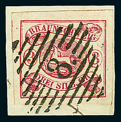 3 Sgr. karmin, gute "b"-Farbe in besonders tiefem und frischen ...