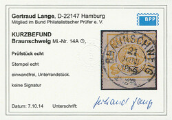 1 Sgr. lebhaftgelbocker, bogenförmiger Durchstich "A", ...