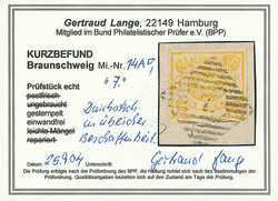 1 Sgr. lebhaftgelbocker, bogenförmiger Durchstich "A", Briefstück ...