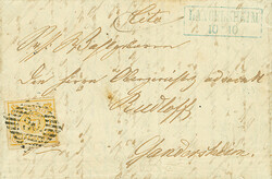 1 Sgr. lebhaftgelbocker, bogenförmig durchstochen, Einzelfrankatur ...