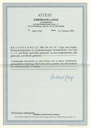 3 Sgr. lebhaftlilarot, bogenförmiger Durchstich "A", Kabinettstück ...