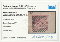 3 Sgr. lebhaftlilarot, bögenfömiger Durchstich "A", ...