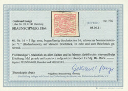 3 Sgr. lebhaftlilarot, bogenförmiger Durchstich "A", ...