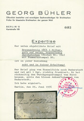 "20." in Schwarz und blauer Aufgabe-K2 "Hasselfelde 8 Feb.1865" auf ...