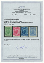 Freimarken, normales Papier, dabei der Höchstwert in beiden Farben ...