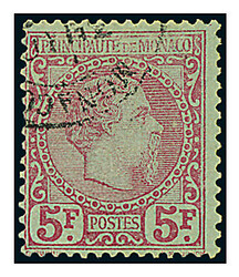 5 Fr. "Fürst Charles III.", gestempeltes Luxusstück. Bei diesem ...