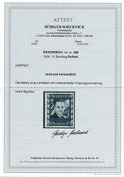 10 Sch. "Dollfuß", postfrisches Luxusstück. Unsigniert, neues ...