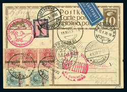 Südamerikafahrt 1930, Rundfahrkarte, Zuleitungspost Schweiz, erste ...