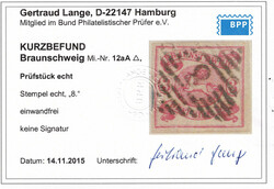 3 Sgr. lebhaftlilarot, vierseitig breitrandig auf kleinem Briefstück ...