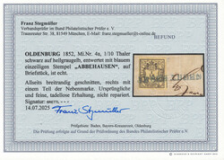 1/10 Th. schw./hellgraugelb, ringsum breitrandig bzw. rechts sogar ...