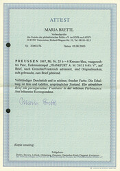 6 Kreuzer blau, gute "b"-Farbe, waagerechtes Paar auf kleinem ...