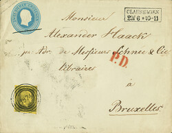 "1874" + Ra2 "Claushagen 29/6" (1858, OPD Cöslin), klar auf ...