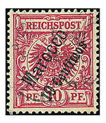 10 C. auf 10 Pfg. rotkarmin, gute "c"-Farbe, gestempeltes Luxusstück ...