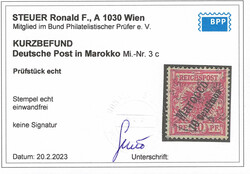 10 C. auf 10 Pfg. rotkarmin, gute "c"-Farbe, gestempeltes Luxusstück ...