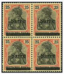 25 Pfg. rotorange/schwarz auf gelbweiß, gute Aufdrucktype "III", ...