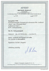 60 Pfg. "Germania-Sarre", gute "a"-Farbe, Luxusstück mit zentrischem ...