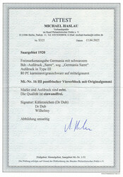 80 Pfg. "Germania-Sarre", bessere Type "III", postfrischer ...