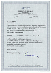 3 Fr. auf 15 Pfg. "Urdruck", gestempeltes Luxusstück. Echt ...