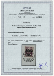 5.000 auf 50 Mk. dunkelviolettpurpur, Aufdruck glänzend, weißes ...