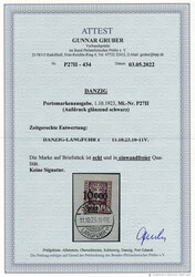 10.000 auf 20 Mk. dunkelviolettpurpur, Aufdruck glänzend, weißes ...