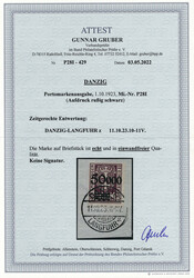 50.000 auf 500 Mk. dunkelviolettpurpur, Aufdruck rußig, weißes ...