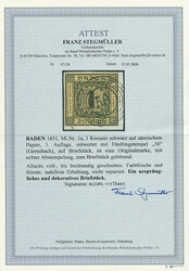 1 Kr. schw./sämisch, I. Auflage, ringsum voll- bis breitrandig auf ...