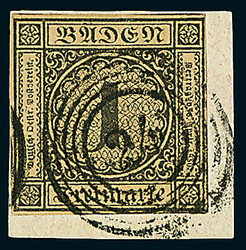 1 Kr. schw./braun, vierseitig voll- bis breitrandig bzw. oben sogar ...