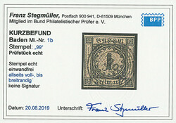 1 Kr. schw./braun, vierseitig voll- bis breitrandig bzw. oben sogar ...