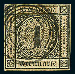 1 Kr. schw./braun, ringsum voll- bis breitrandig bzw. unten sogar mit ...