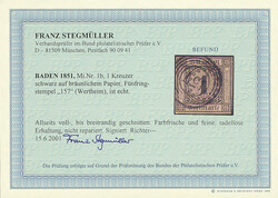 1 Kr. schw./braun, ringsum voll- bis breitrandig bzw. unten sogar mit ...