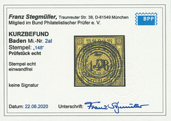 3 Kr. schw./orangegelb, I. Auflage, Plattenfehler "untere ...