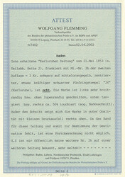 3 Kr. schw./gelb, links mit Teil der Nachbarmarke, an den anderen ...