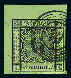 \BOGENECKE OBEN LINKS\: 6 Kr. schw./gelbgrün, linke obere Bogenecke ...