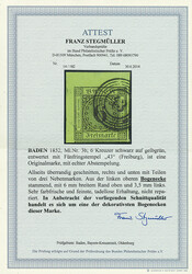 \BOGENECKE OBEN LINKS\: 6 Kr. schw./gelbgrün, linke obere Bogenecke ...