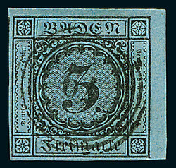 \BOGENECKE OBEN RECHTS\: 3 Kr. schw./blau, kleine rechte obere ...