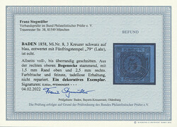 \BOGENECKE OBEN RECHTS\: 3 Kr. schw./blau, kleine rechte obere ...