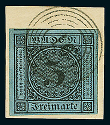 3 Kr. schw./blau, Studie von 16 Marken in Luxus-Qualität, dabei acht ...