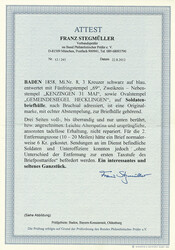 \SONDERPORTO FÜR SOLDATENBRIEFE\: 3 Kr. schw./blau, unten etwas ...