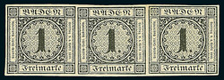 \NEUDRUCK VON 1866/1867\: 1 Kr. schw./weiß, waagerechter ...