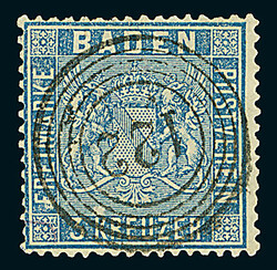 3 Kr. in allen drei Farben, drei Luxusstücke mit Nummernstempeln ...