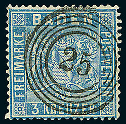 3 Kr. lebhaftpreußischblau, Studie von zwölf Luxusstücken, davon ...