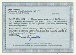 9 Kr. karmin, Einzelfrankatur auf kleinem Kuvert mit Nummernstempel ...