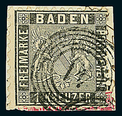 1 Kr. schwarz, sieben Kabinett- und Luxusstücke, dabei zwei ...