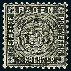 1 Kr. schwarz, sieben Kabinett- und Luxusstücke, dabei zwei ...