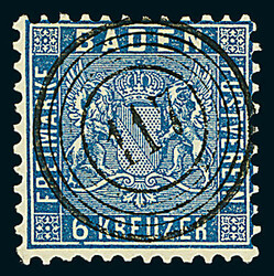 6 Kr. preußischblau, Luxusstück mit ideal aufgesetztem ...