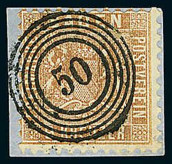 9 Kr. gelbbraun, gute "b"-Farbe, Luxus-Briefstück mit vorbildlich ...