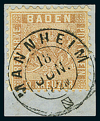 9 Kr. fahlbraun, bessere Farbe "ba", eine lose Marke und ein ...