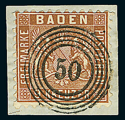 9 Kr. dunkelbraun, beste Farbe "c", Luxus-Briefstück mit ganz ...