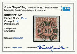 9 Kr. dunkelbraun, beste Farbe "c", Luxus-Briefstück mit ganz ...