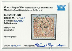 9 Kr. dunkelbraun, beste Farbe "c", Luxus-Briefstück mit ...